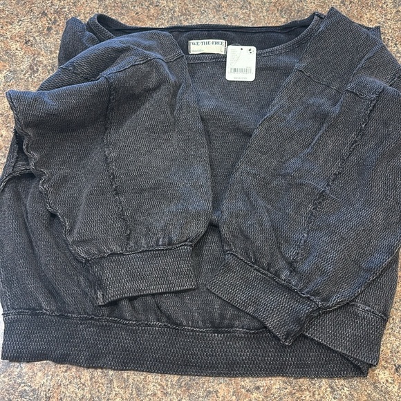 We The Free Ife Pullover Black Relaxed Fit Long Sleeves Womens Size Large - Picture 11 of 13